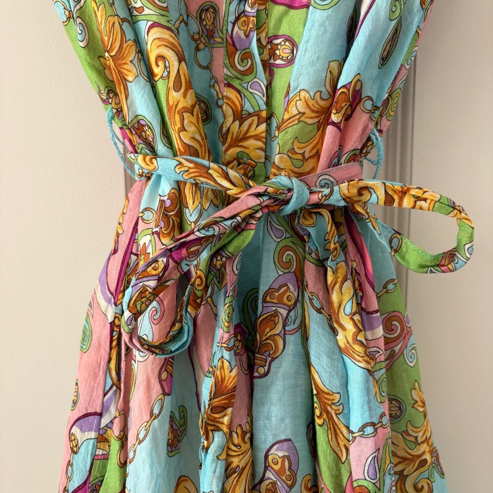 Fate Medium Chic Destiny Multi Colored Chain Print Sleeveless Dress - Picture 5 of 7